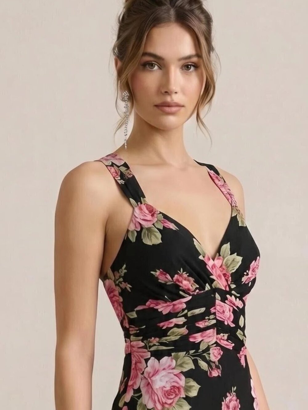 Vintage 90s Y2K Speechless Floral Halter Maxi Dress Size 7
